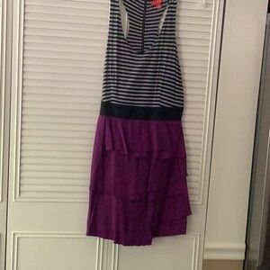 Elle Black and Gray Striped Dress